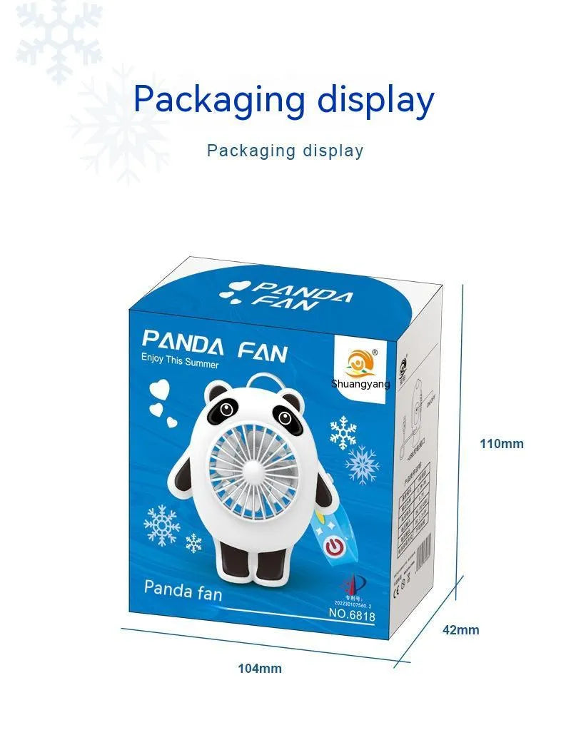 Plastic USB charging mute small fan with cute cartoon design and optional keychain