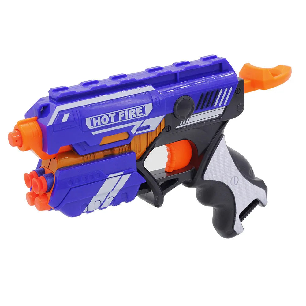 Blue plastic manual soft bullet sniper toy gun for teenagers aged 7-14 years with 10 toy bullets