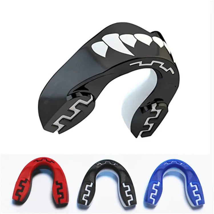 Adult boxing mouthguard with printed teeth design for martial arts training
