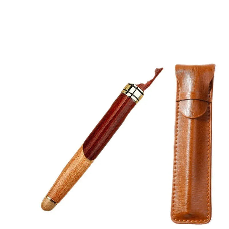 Wooden pen with metal barrel presented with a gift bag for office and finance professionals