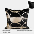 Black gold abstract pattern cushion with removable washable cover in three size options