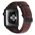 Top layer cowhide oil wax leather strap for Apple Watch 38-40mm and 42-44mm in four brown colours