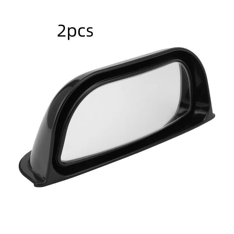 Black universal wide-angle two-row mirror for car rearview, showing dimensions