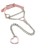 Leather love neckband in black gold and pink black for couples unisex