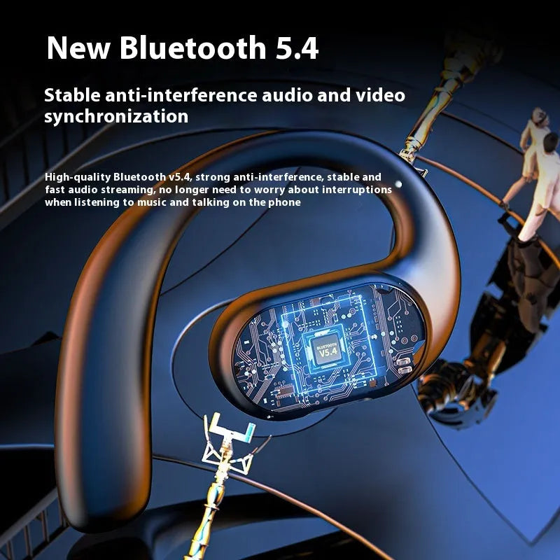 Unilateral ear-mounted Bluetooth headset in black or ivory white with dual speakers and Smart Touch.
