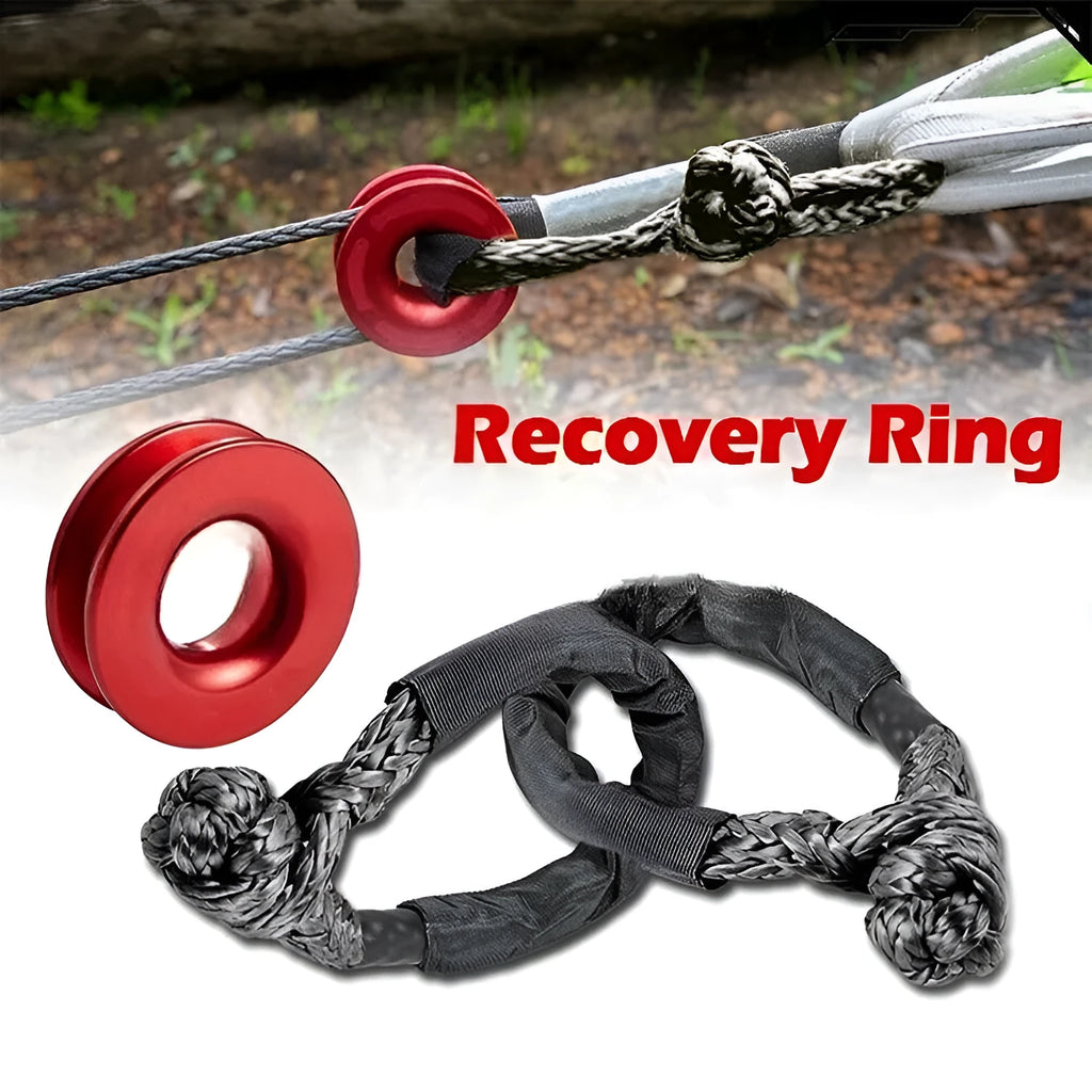 Polymer soft shackle trailer rope with 12mm diameter for off-road vehicle recovery
