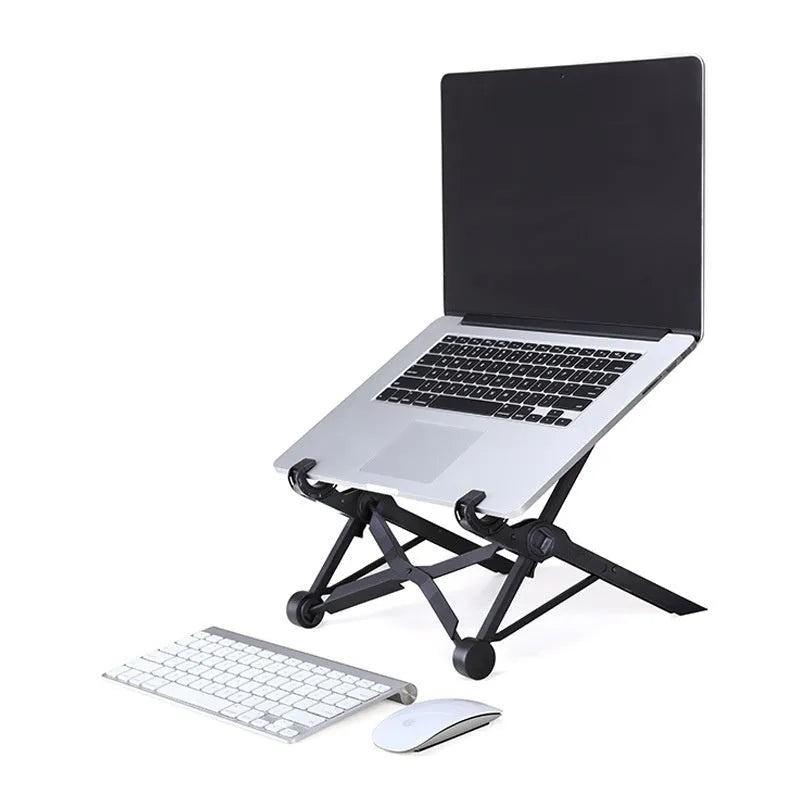 Sagacious black portable folding laptop bracket computer stand on desk