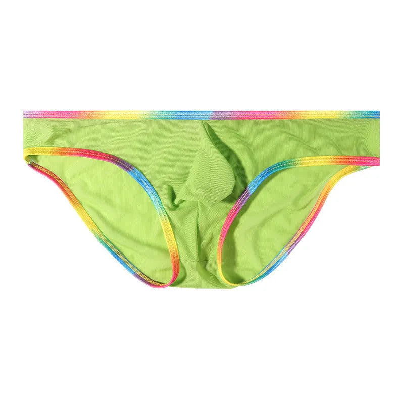 Transparent mesh quick-drying briefs in six colour options on size chart