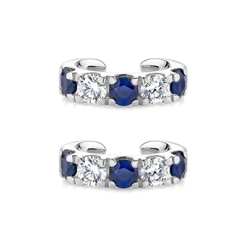 Luxury colorful zircon ear clip female fashion copper 18K plated clip-on earrings for women casual wear