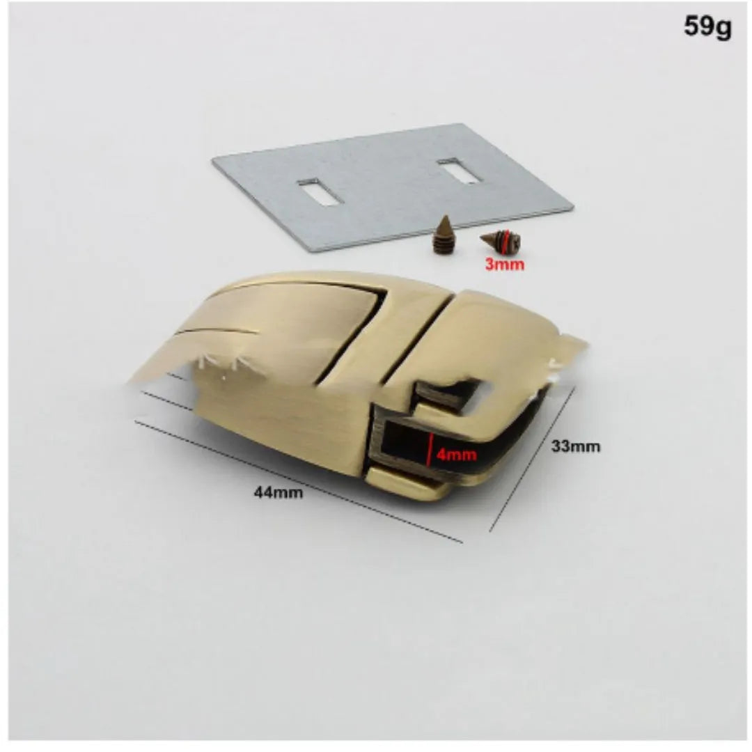 44 x 33mm zinc alloy mortise lock insert with gold finish for cabinet and furniture doors