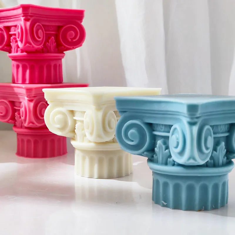 Roman pillar silicone mould for candle making and food decoration