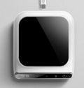 Black USB cup warmer with three-speed temperature control and compact 118x132mm heating coaster