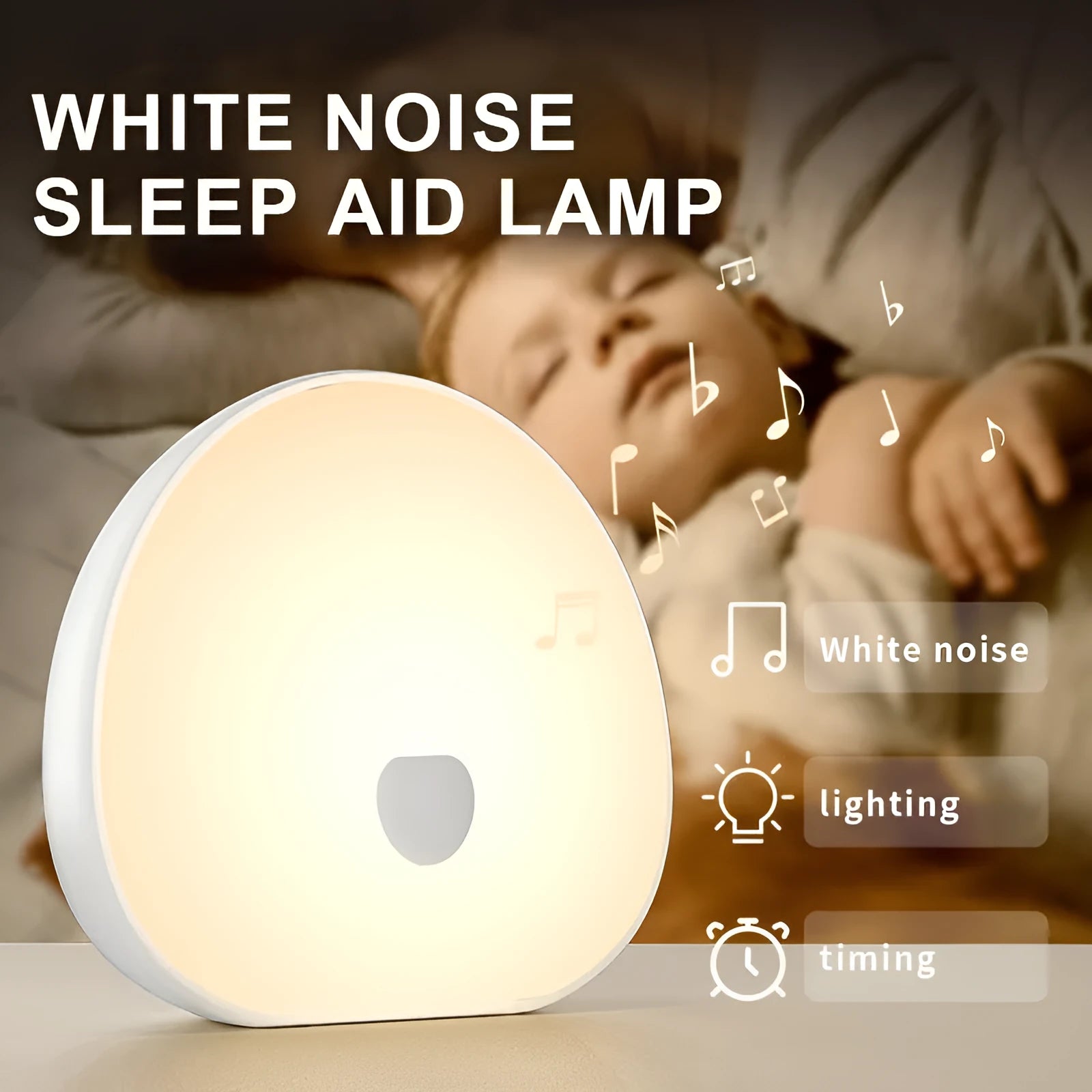 White rechargeable baby night feeding comforter with music function and sleeper unit