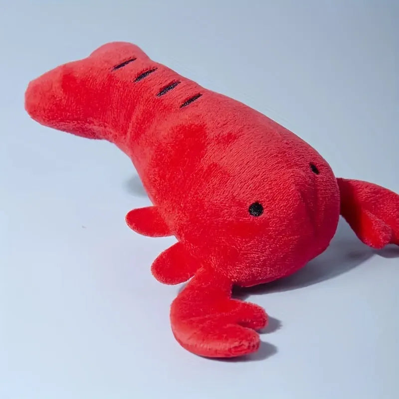 Red lobster squeaky stuffed dog toy for small and medium breeds.