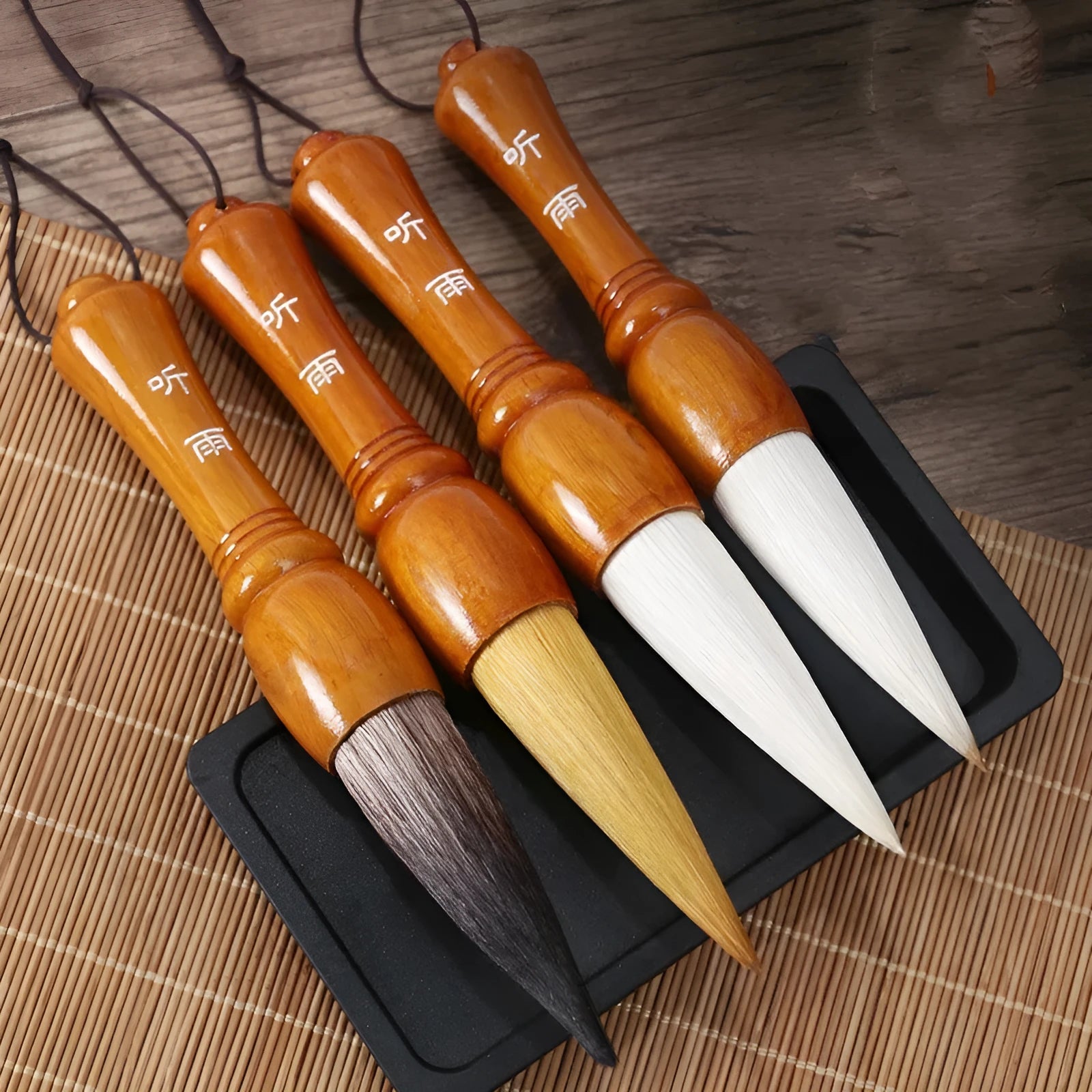 Large traditional Chinese wrist brush with sheep hair nib for painting and calligraphy