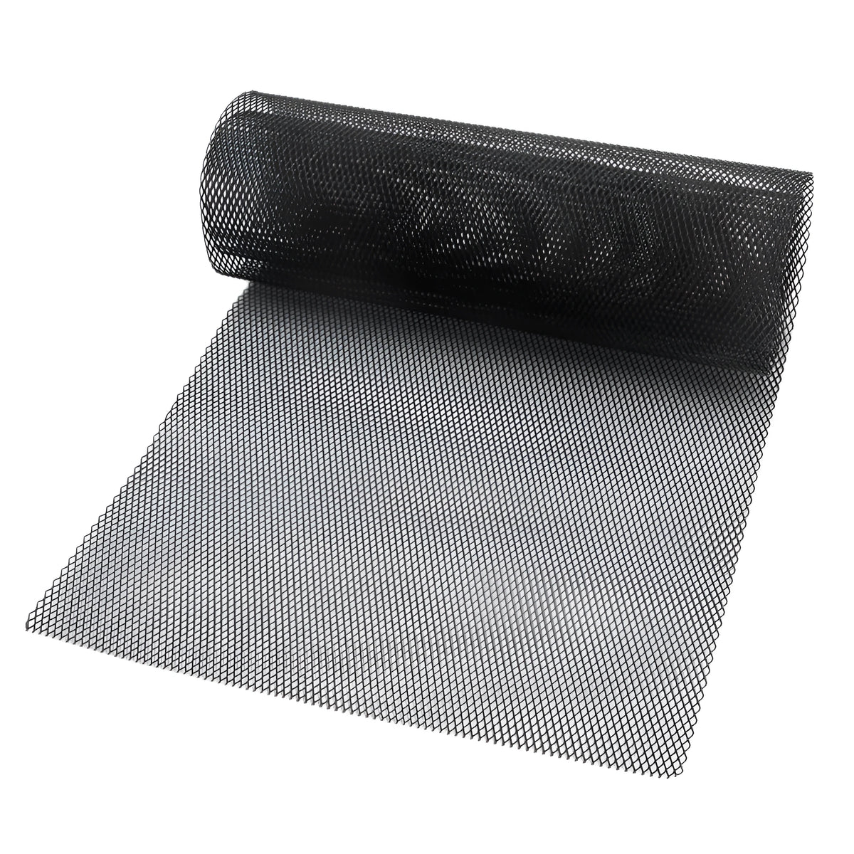 Aluminium alloy front bumper grille mesh panel 100x33 cm diamond grid pattern black silver universal fit