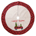 120cm round Christmas tree skirt in imitated linen cloth, colour as shown, for car or home tree decoration.