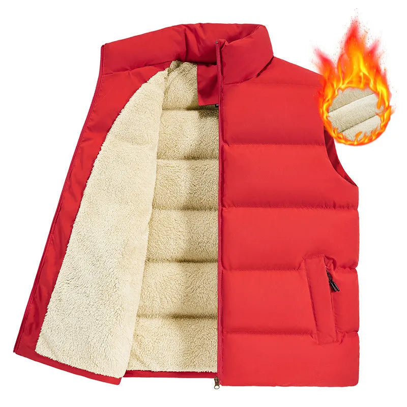 Striped lambswool vest for men in black, dark blue or red with Asian sizing from M to 5XL