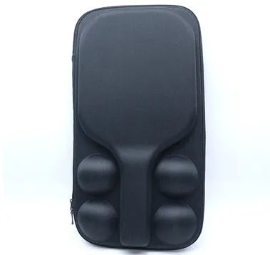 Black EVA pickleball storage bag with shoulder straps, showing dimensions of 45x25x8 cm.