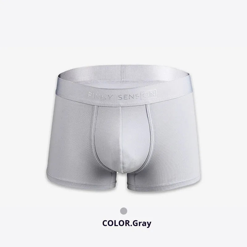 Men's cotton boxer shorts in solid colours showing size and colour options