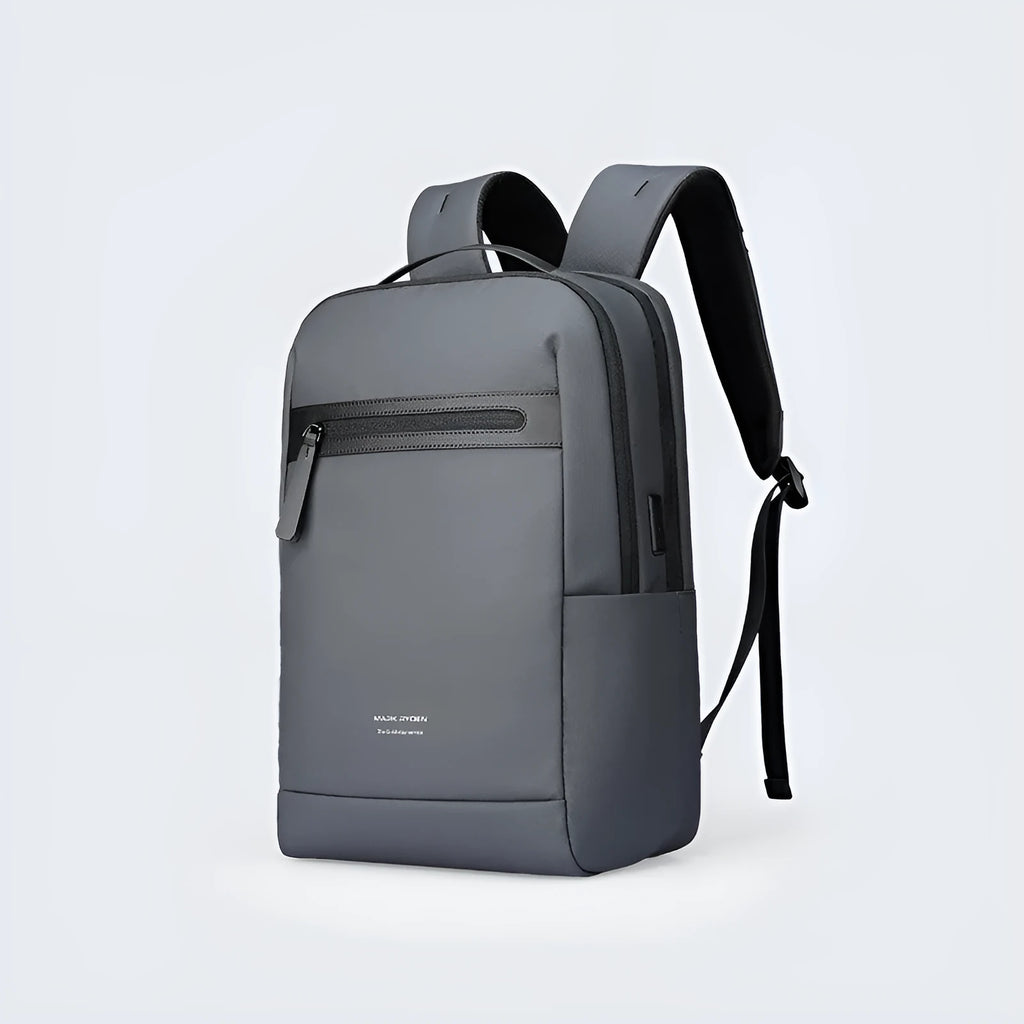Graphite grey USB business backpack with charging port and below 20 litre capacity