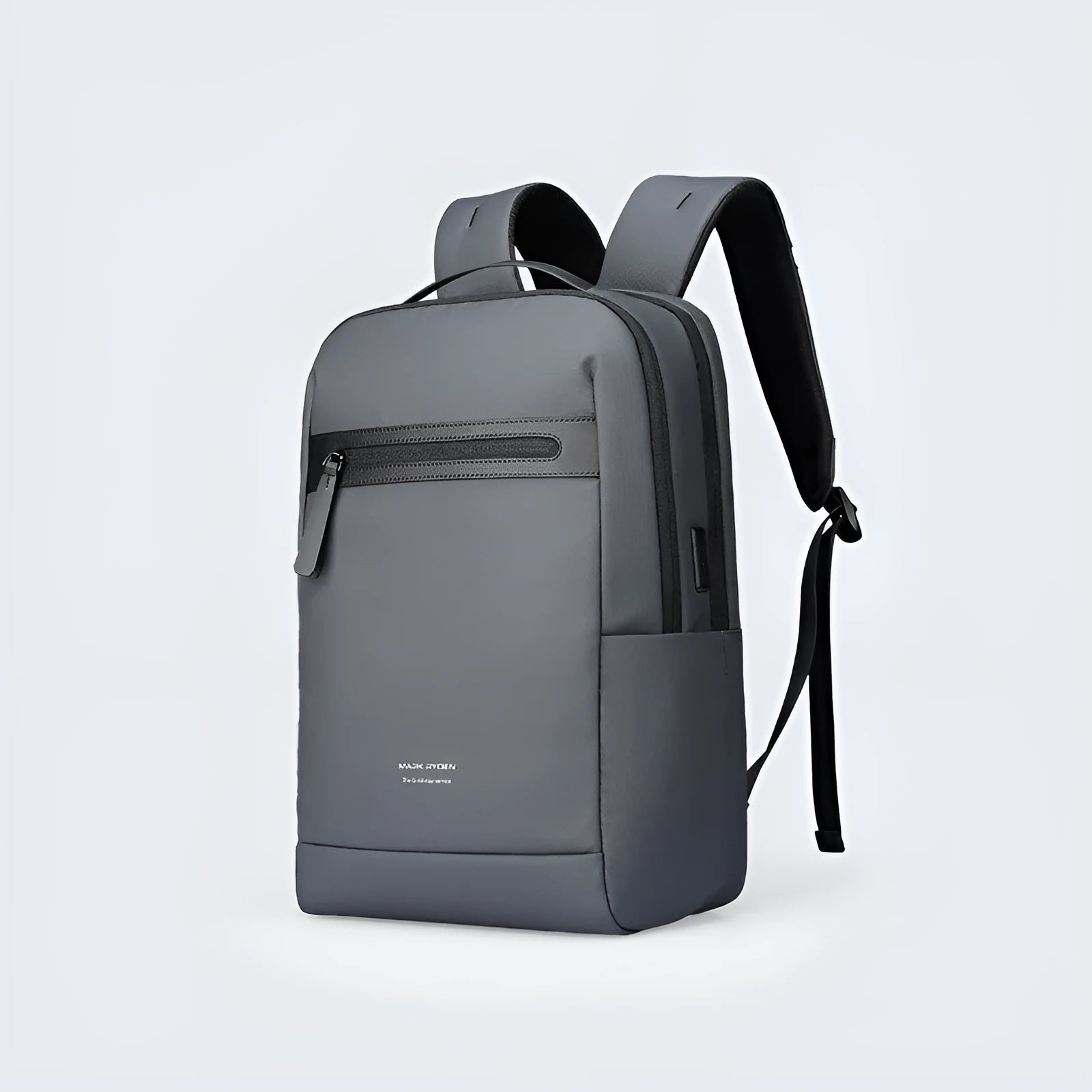 Graphite grey USB business backpack with charging port and below 20 litre capacity