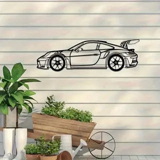 Black iron sports car wall art decoration for home office garden hotel or restaurant walls