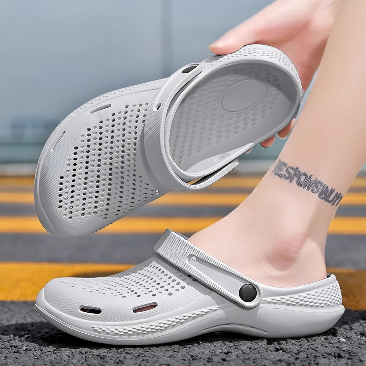 Men's soft bottom beach slippers with EVA upper in five colour options, casual slip-on design
