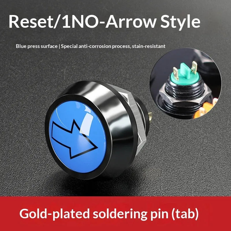12mm red wave spherical handle self-resetting button with silver-plated contacts, waterproof, for electronic remote control