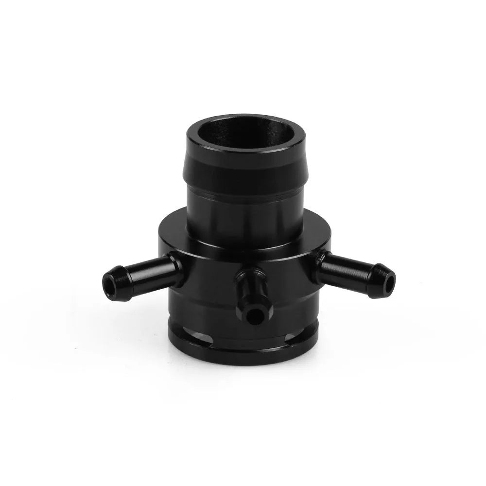 Black and titanium coloured ABS plastic vacuum adapter tee kit for second generation engines