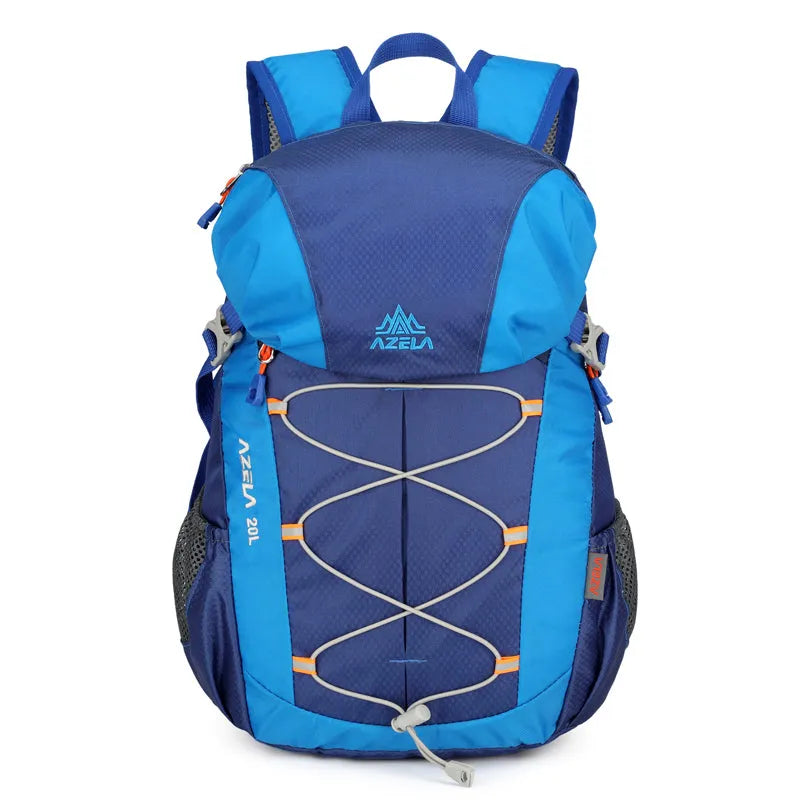 AZELA 20L Colour Block Hiking Backpack in Blue, lightweight polyester daypack for outdoor hiking and travel