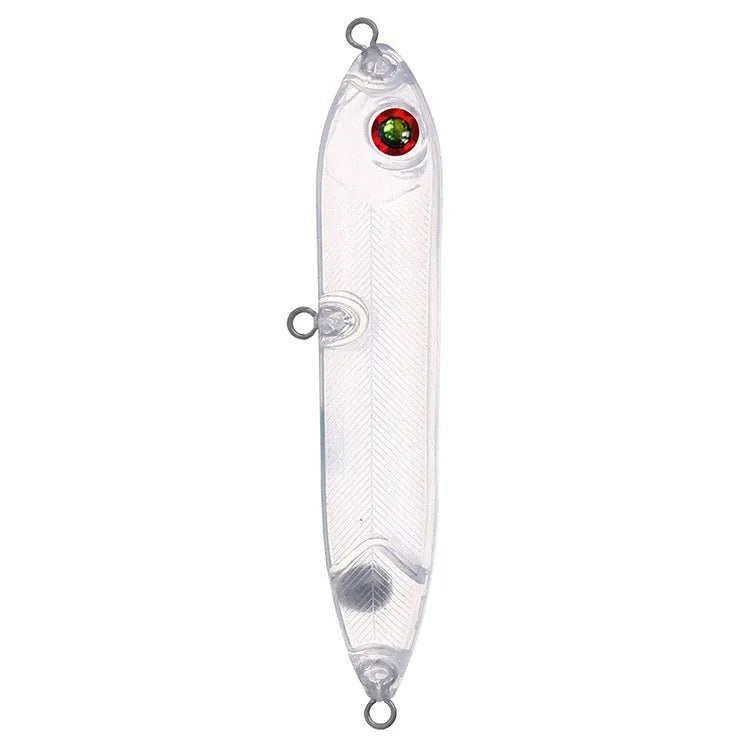 Transparent 9.5cm blank fishing bait body with 7mm eye socket for DIY lure building