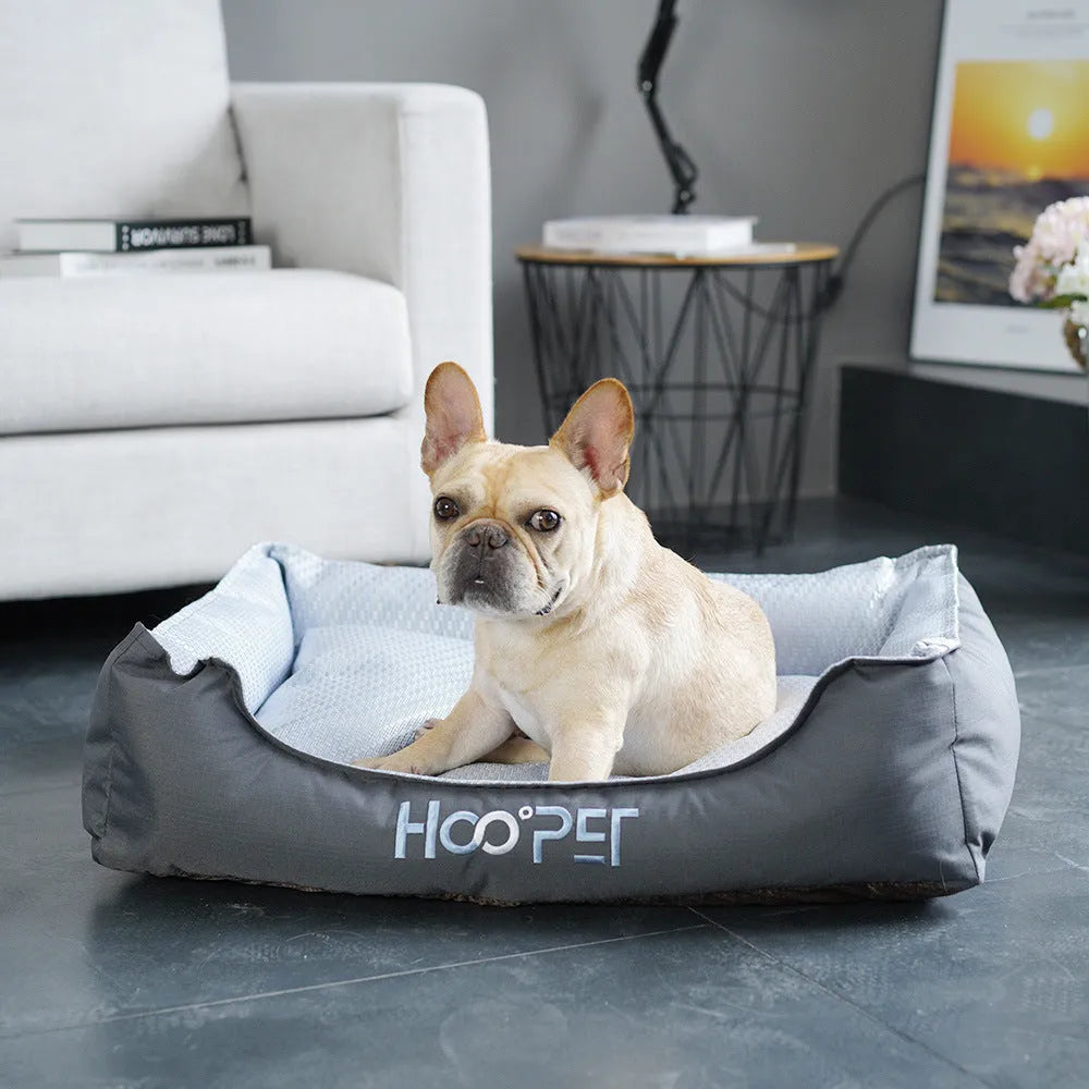 Soft dog bed in cave style with removable cover, available in three sizes S M L