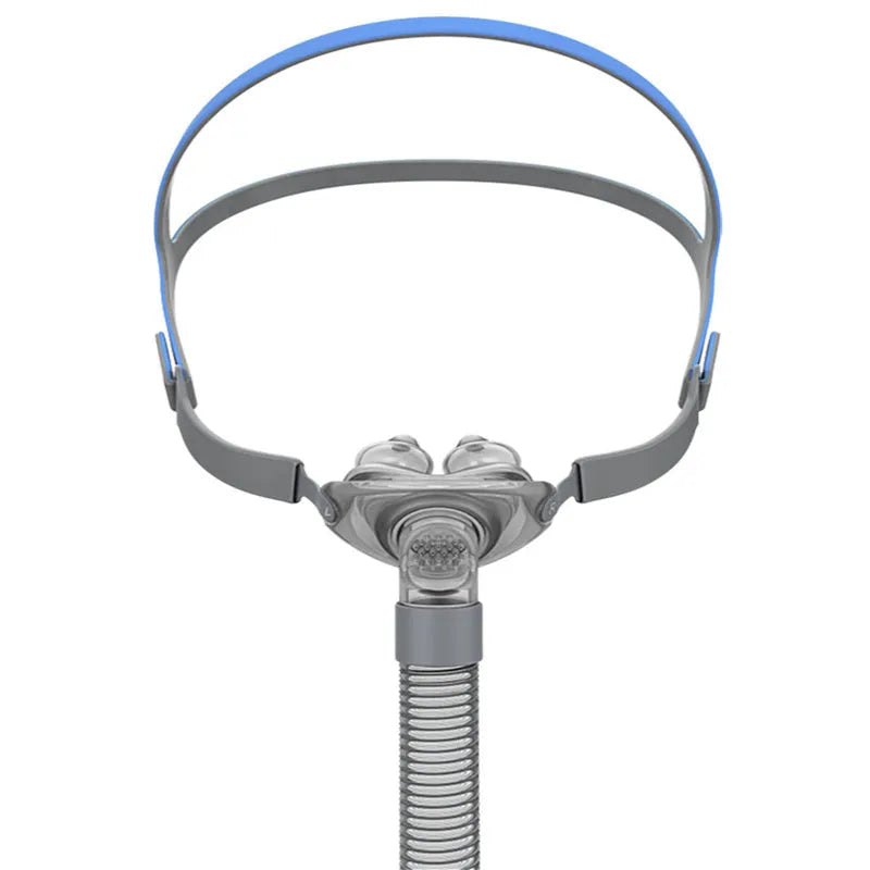 Ventilator nasal pillow mask accessory set with silicone components in box packaging