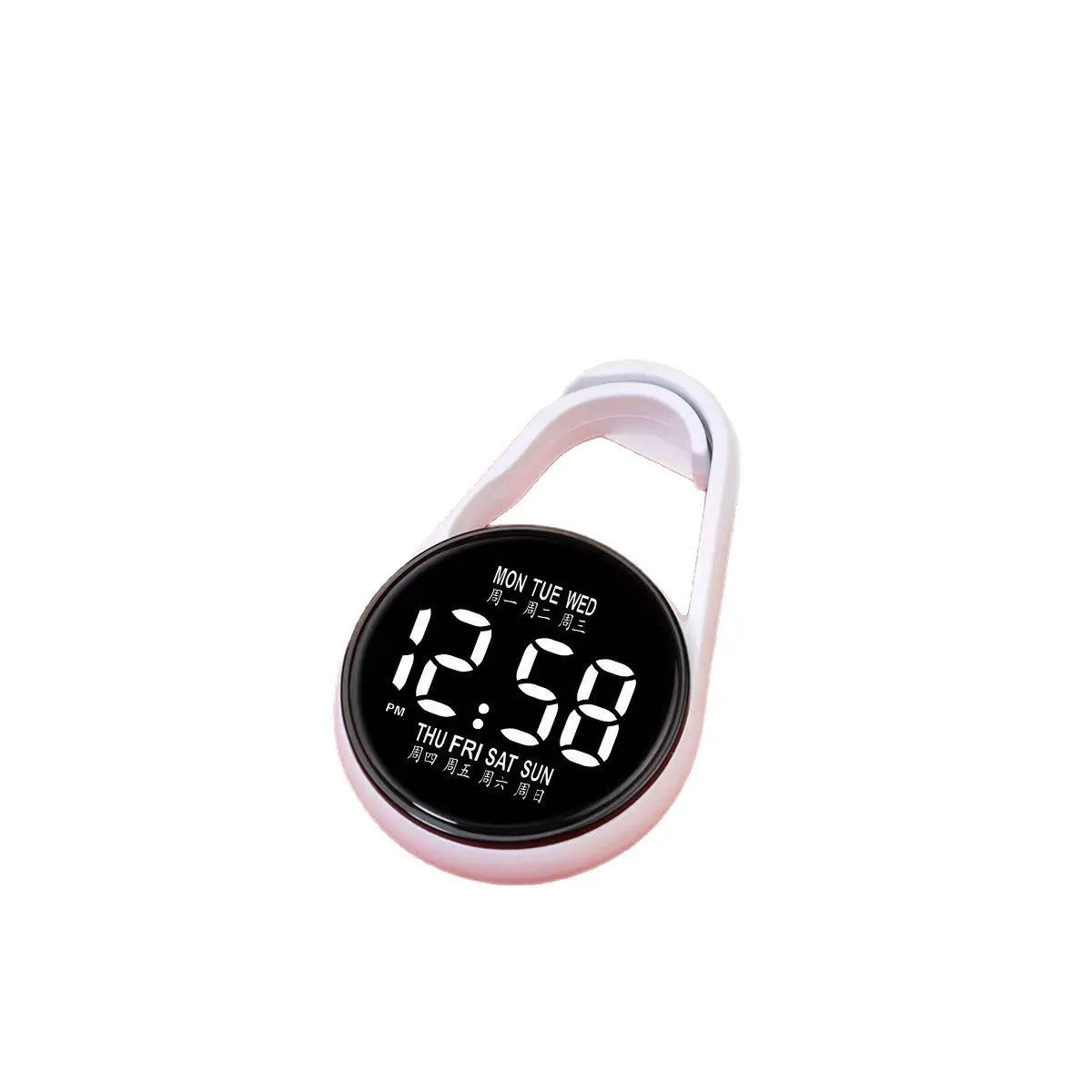 LED luminous electronic digital watch with plastic strap in multiple colour options.