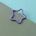 Zinc alloy five-pointed star keychain in various colours for backpack hanging