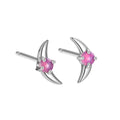 Women's geometric earrings in 925 silver with electroplated finish and coloured stone details