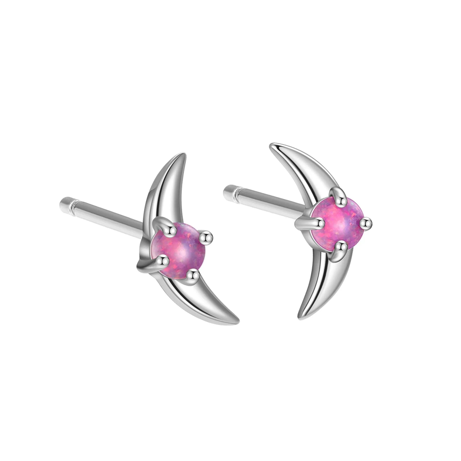 Women's geometric earrings in 925 silver with electroplated finish and coloured stone details