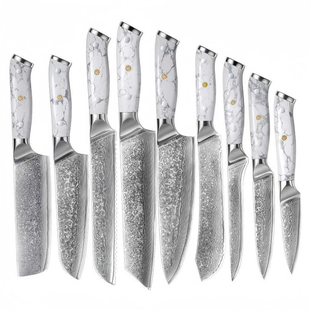 Damascus pattern VG10 steel combined chef's knife with 21cm blade and 11cm handle