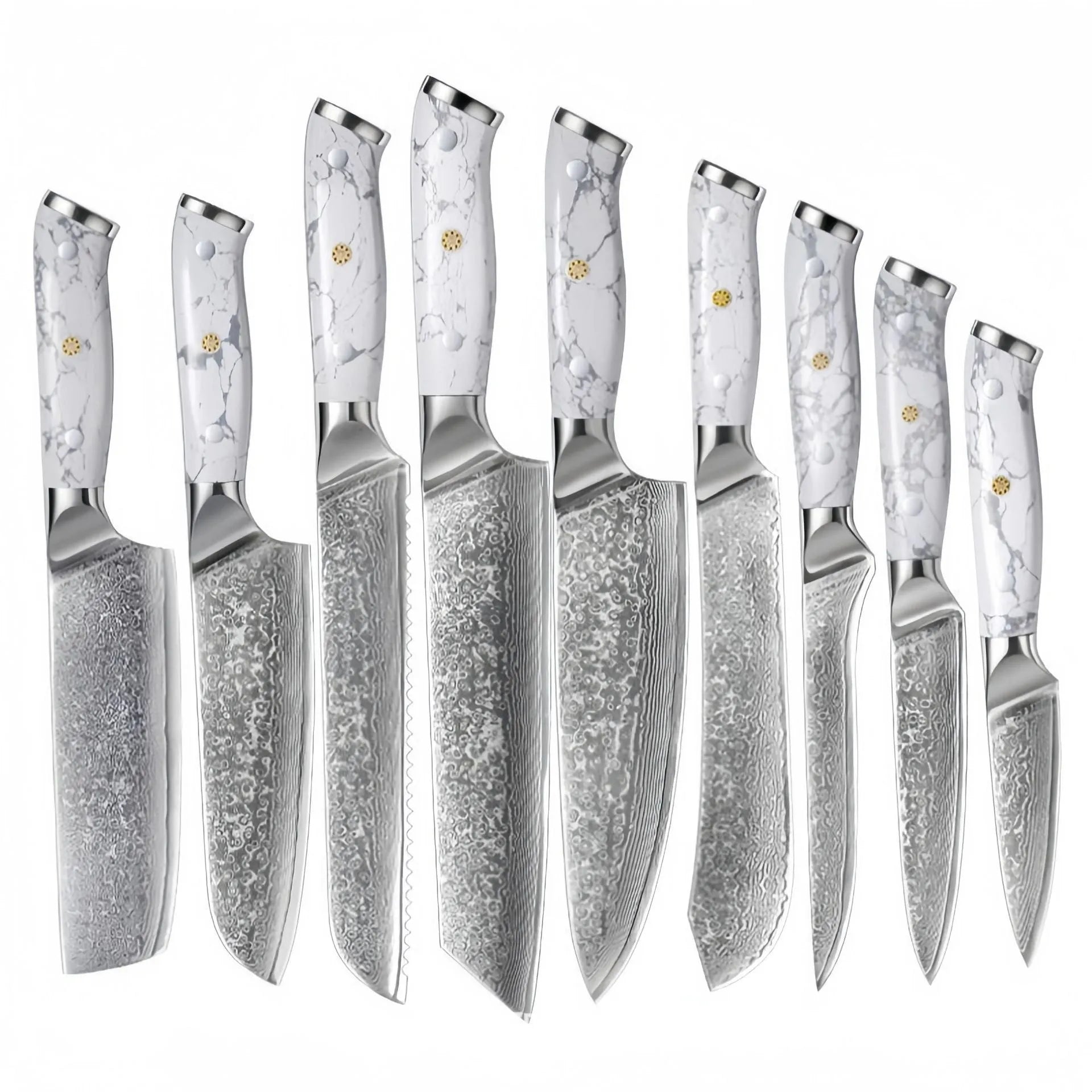 Damascus pattern VG10 steel combined chef's knife with 21cm blade and 11cm handle