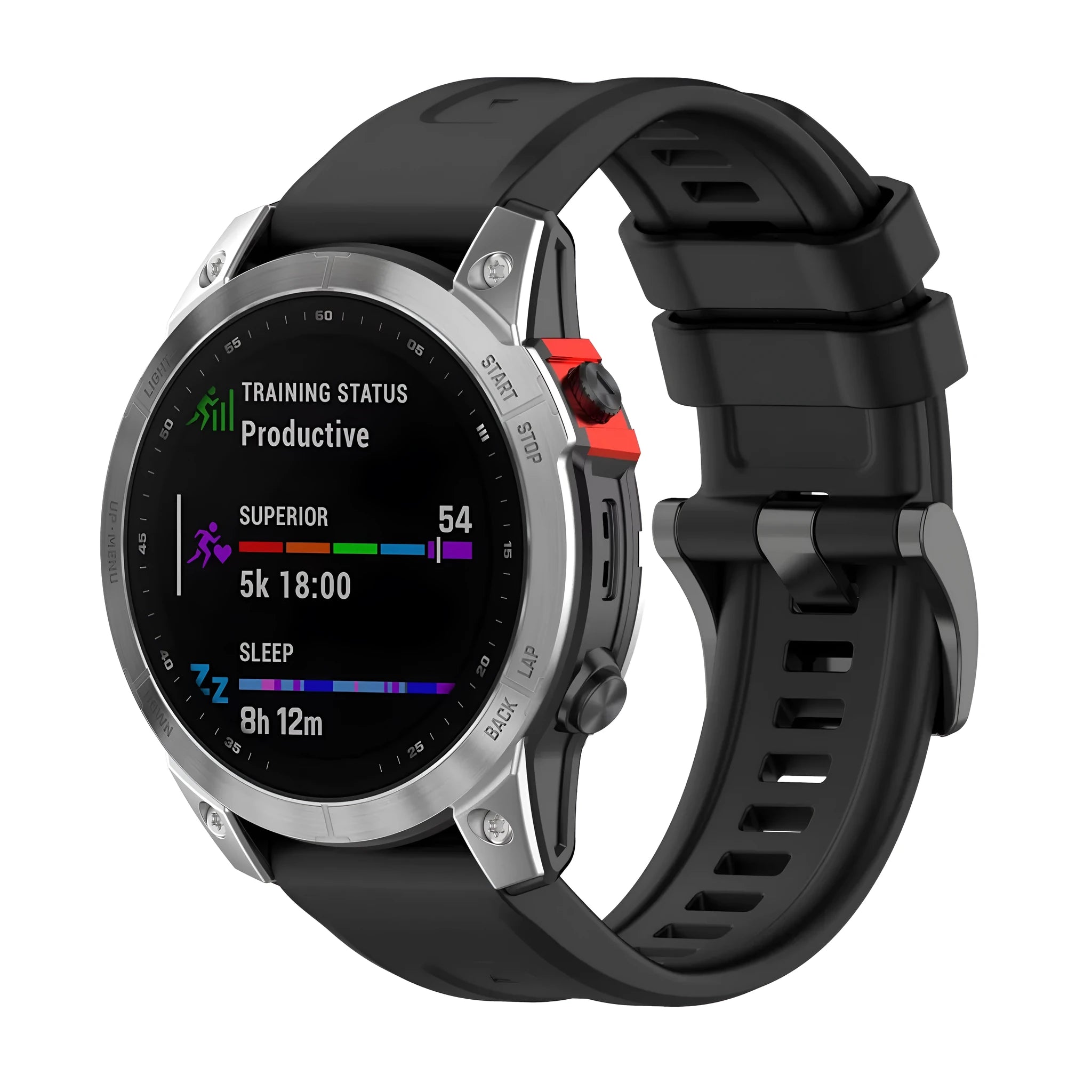 Jiaming Fenix7 silicone quick release watchband in multiple colours showing the strap and buckle.