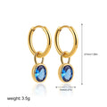 Women's retro simple oval zircon earrings in copper, shown in multiple colour options.