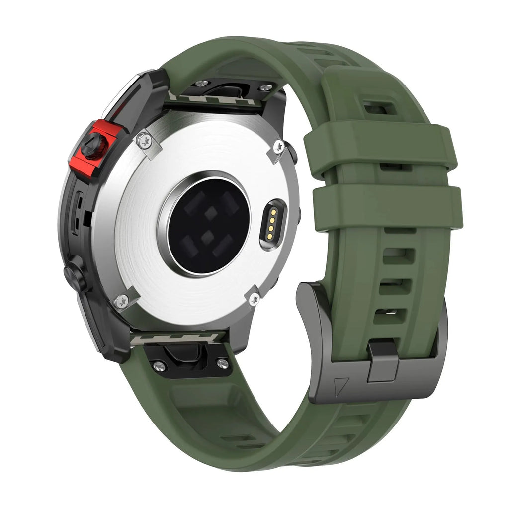 Jiaming Fenix7 silicone quick release watchband in multiple colours showing the strap and buckle.