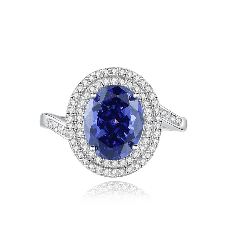 Heart-shaped ice flower cut zircon stone in sterling silver ring, shown in a Tan Sang colour.