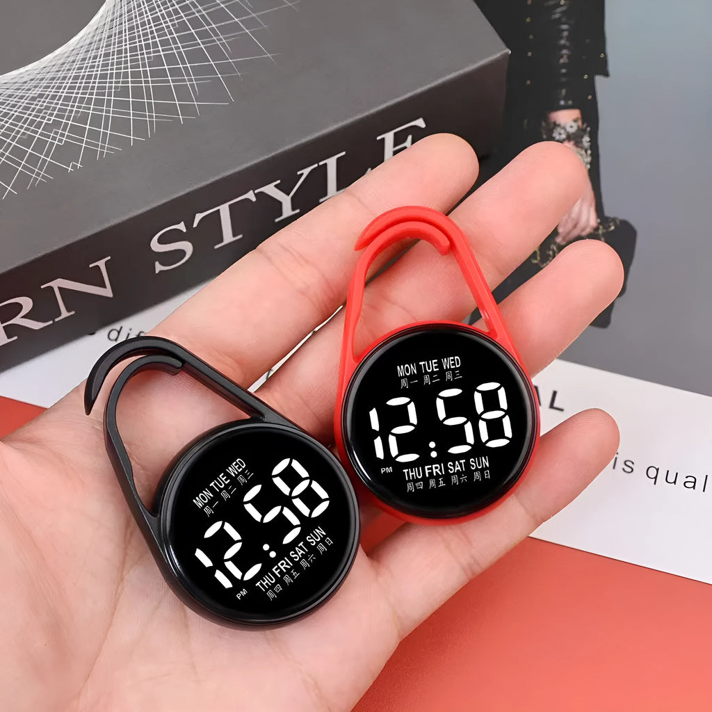 LED luminous electronic digital watch with plastic strap in multiple colour options.