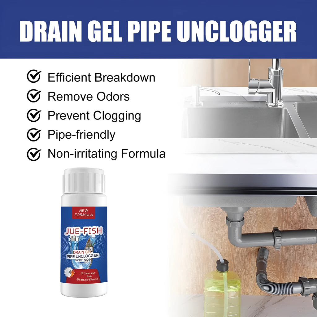 100g pipe dredge agent powder container for cleaning sewer and toilet drains.