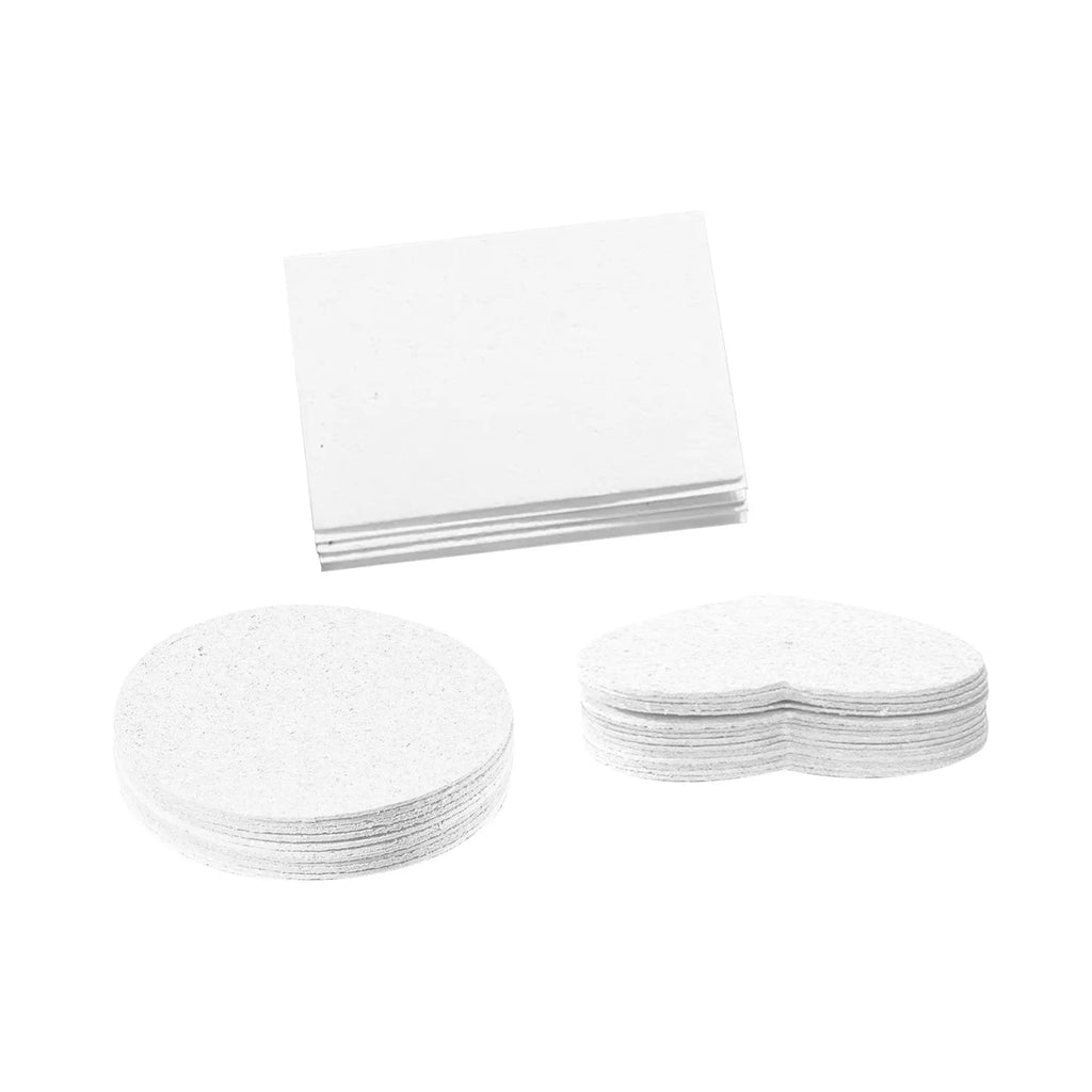 Wood pulp painting sponge set with three shapes and fountain pens for cartoon art