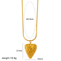 Stainless steel necklace with a colourful fruit-shaped pendant in apple, grape, or watermelon design.