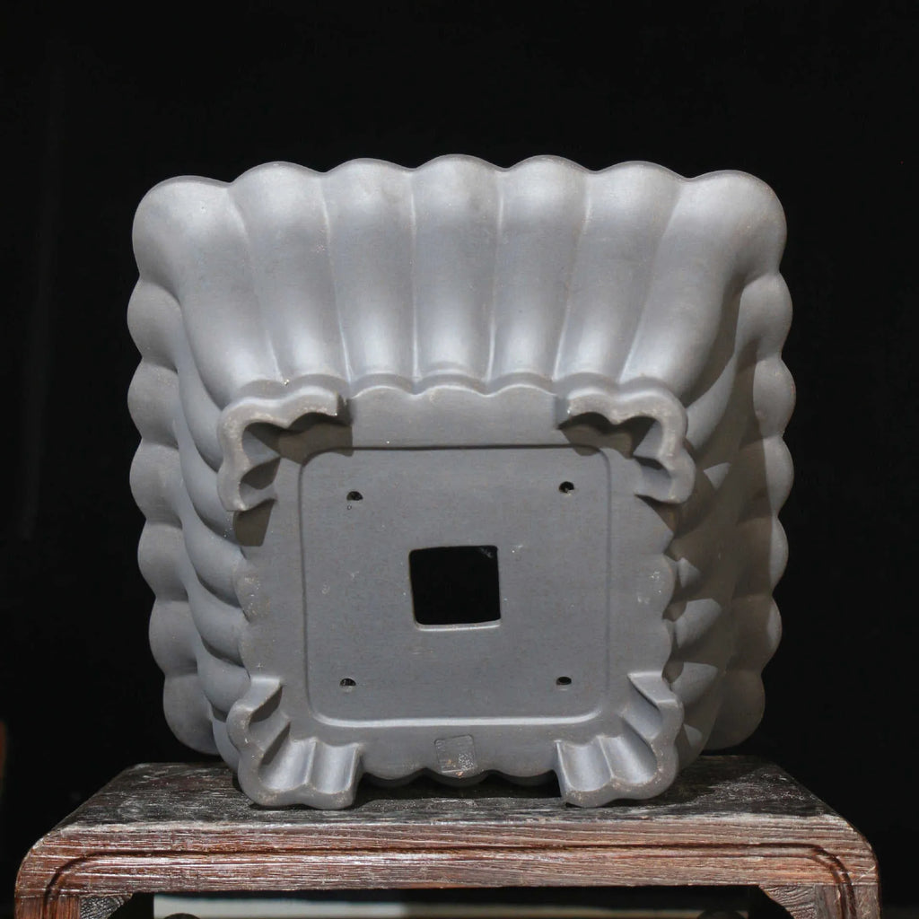Purple sand ceramic square bonsai pot with 37cm diameter classical design
