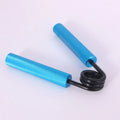 Aluminium alloy hand gripper with spring steel resistance on a neutral background